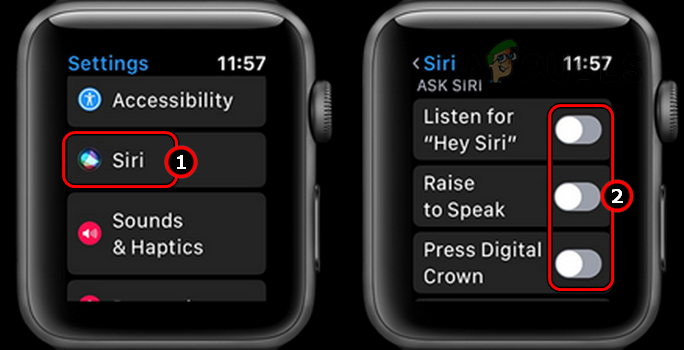 Disable Siri on the Apple Watch