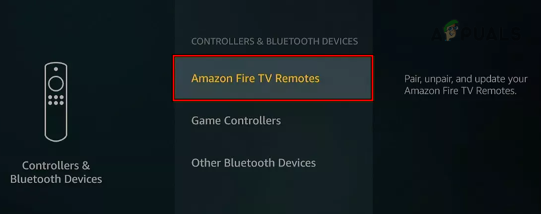 Open Amazon Fire TV Remotes in the Fire Devic Settings