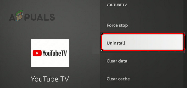 Uninstall the YouTube TV App