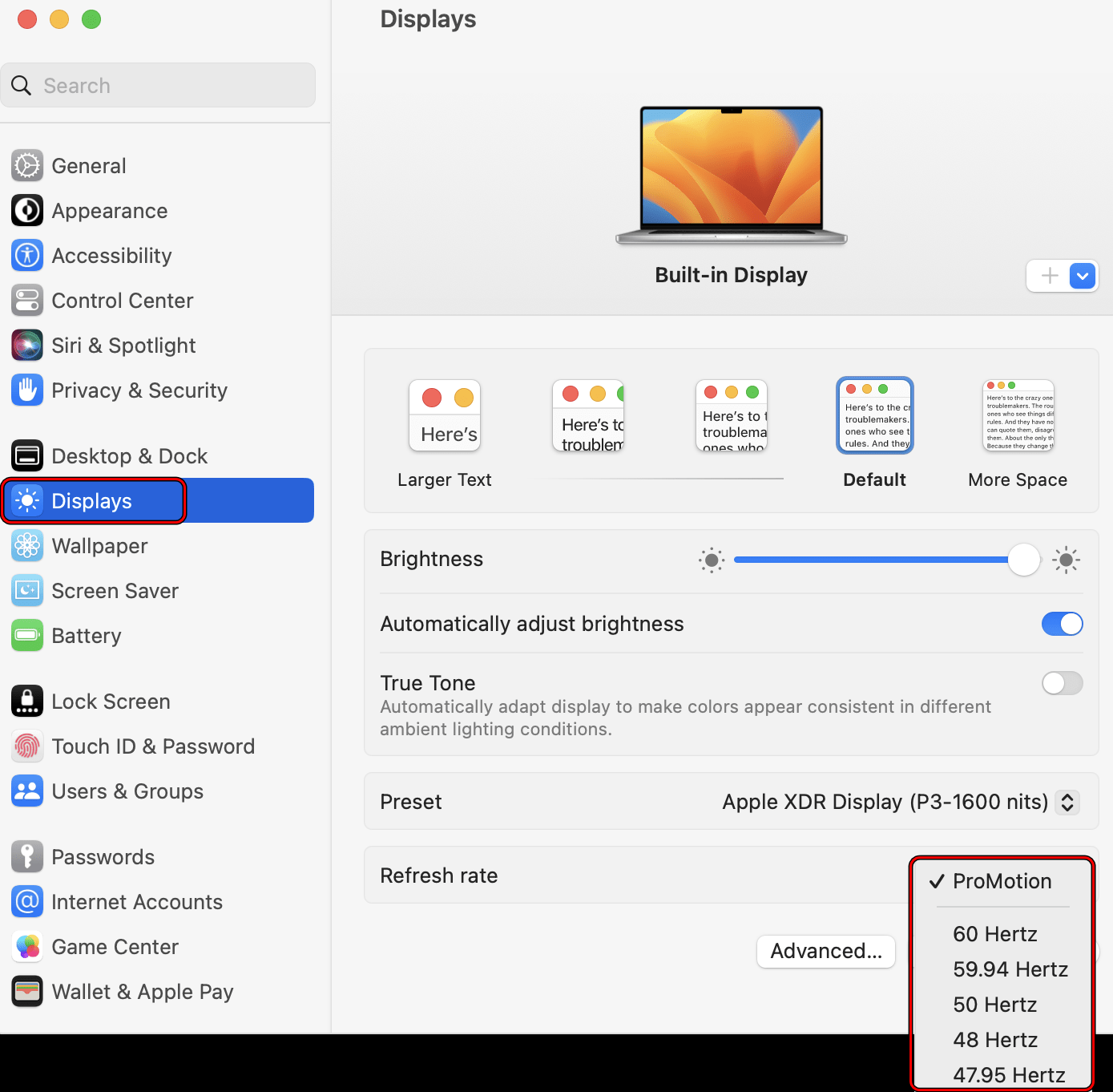 Lower the Refresh Rate on a Mac