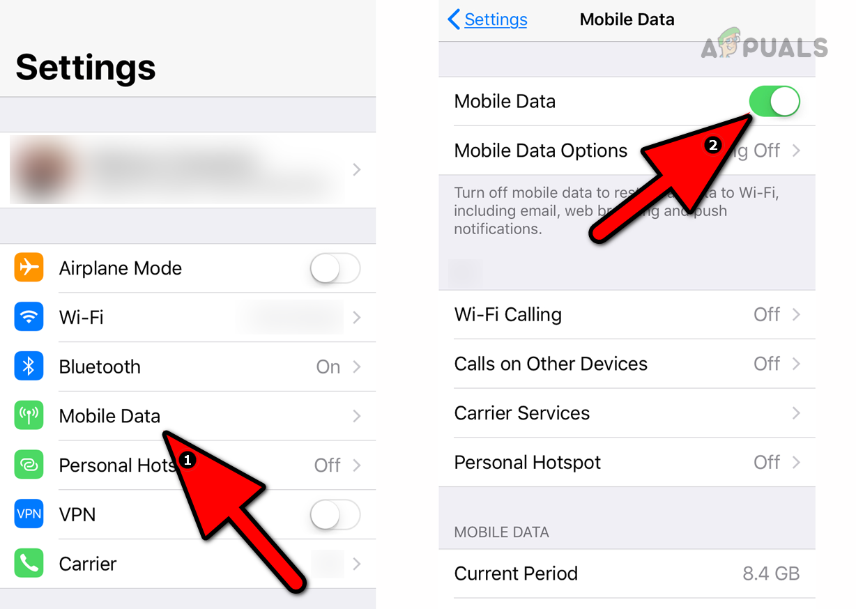 Turn off Mobile Data on the iPhone