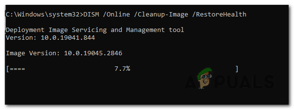 In the same Command Prompt window, type "DISM /Online /Cleanup-Image /RestoreHealth" and press Enter.