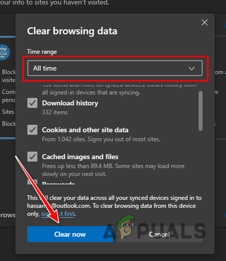 Clearing Browser Cache on Microsoft Edge
