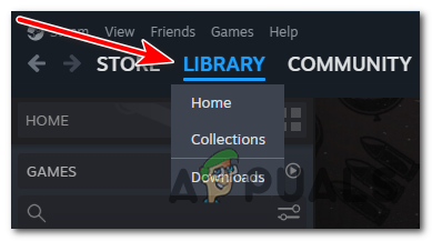 Go to your game library by clicking on the "Library" tab at the top of the Steam window.