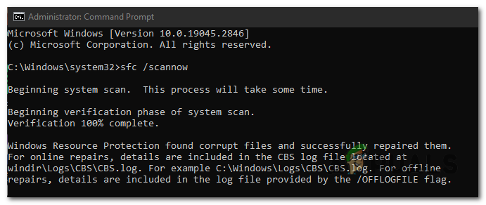 The SFC scan will automatically detect and attempt to repair any corrupted system files it finds.