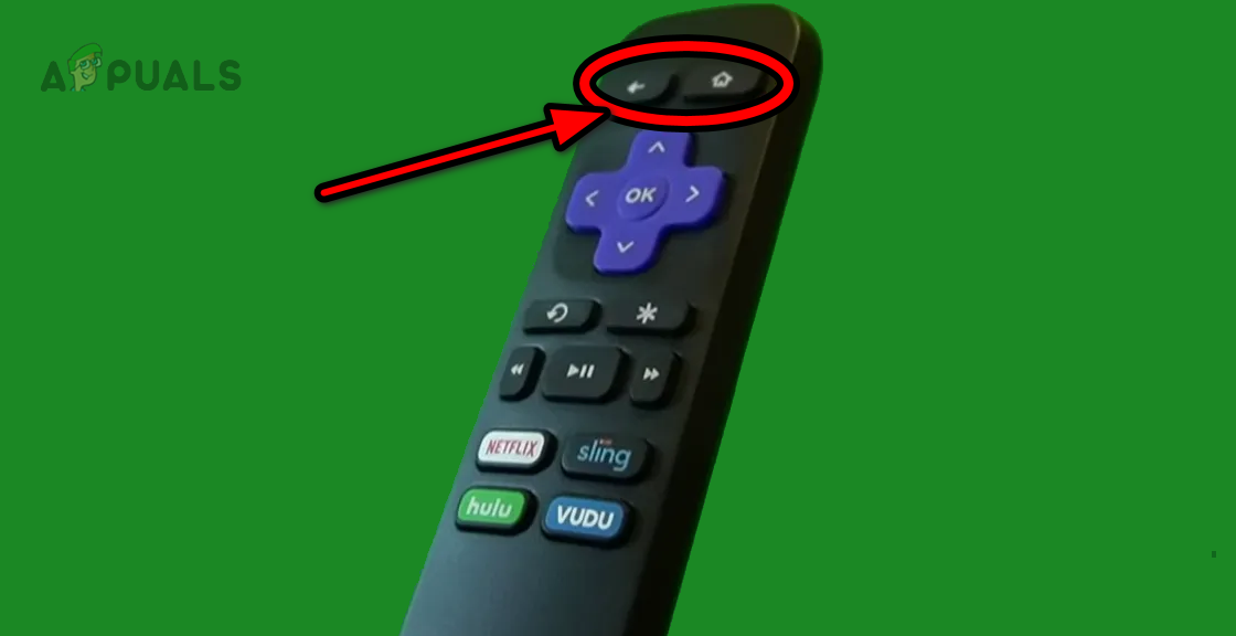Press the Back and Home Buttons on the Roku Remote