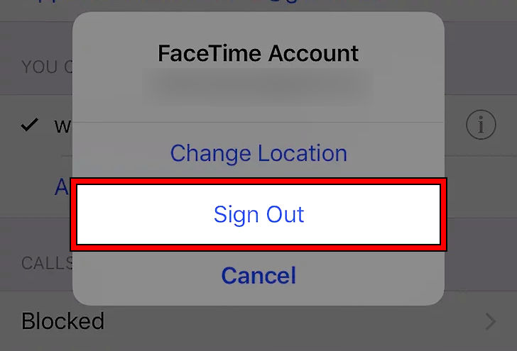 Sign Out of the FaceTime Account on the iPhone