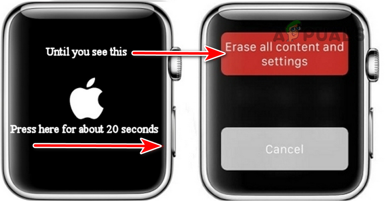 Press the Apple Watch's Side Button for 20 Seconds