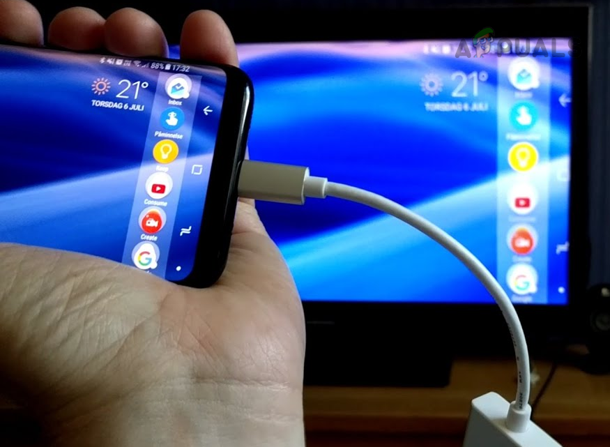 Connect the Phone to the TV by Using an USB to HDMI Adapter