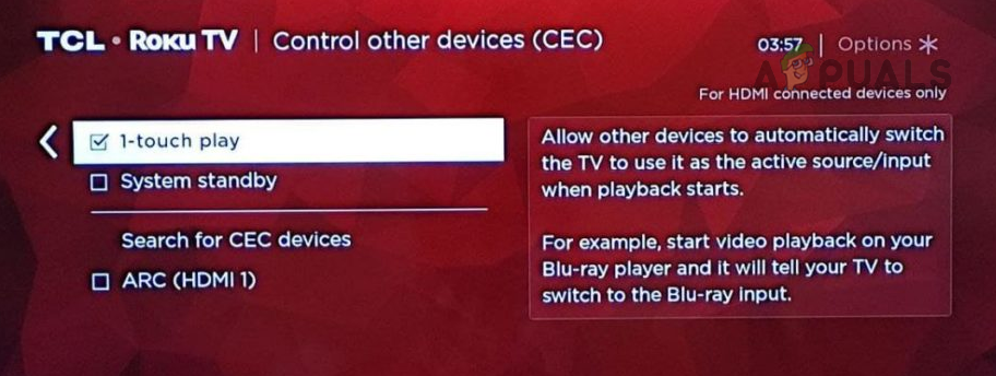 Enable 1-Touch Play and System Standby in the TCL TV Settings