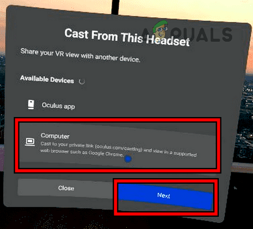 Cast from the Oculus Quest 2 Headset to the Computer