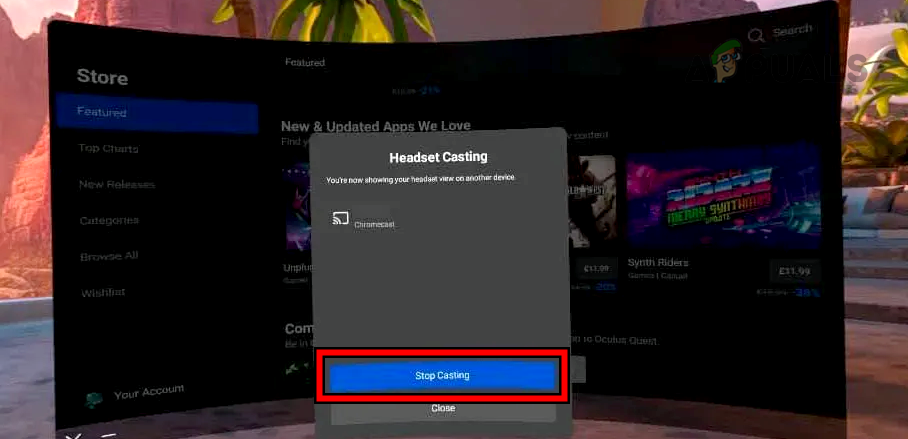 Stop Casting on the Oculus Quest 2 Headset