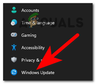 Opening the Windows Update menu