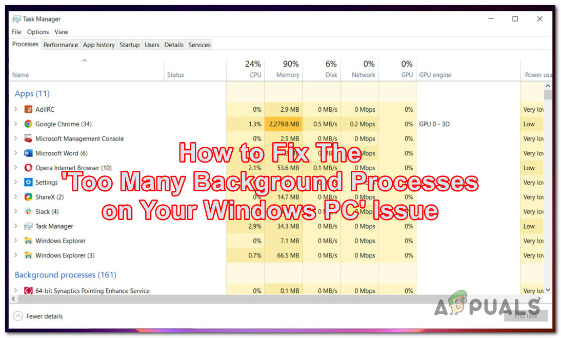 Showing you how to fix the 'Too Many Background Processes on Your Windows PC' issue