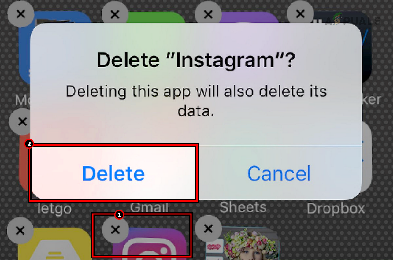 Delete Instagram App from the iPhone