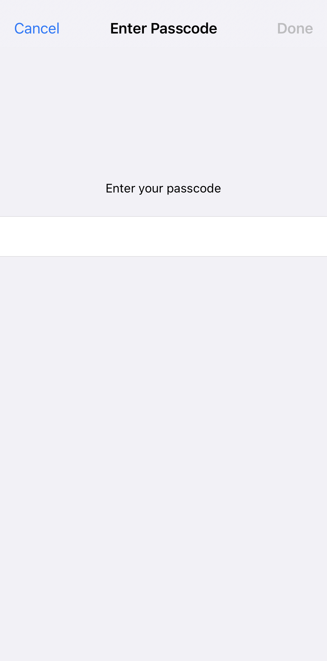 iPhone enter passcode screenshot