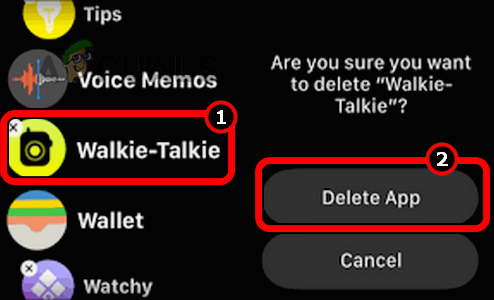 Delete the Walkie-Talkie App on the Apple Watch