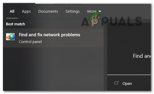 Open "Find and fix network problems".
