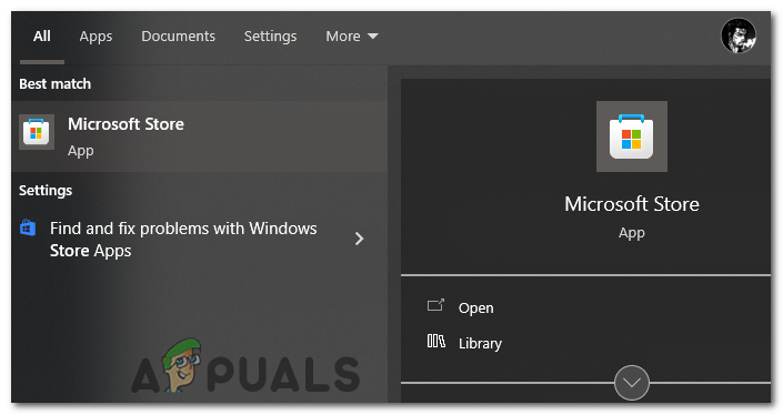Open the Microsoft Store app in Windows.