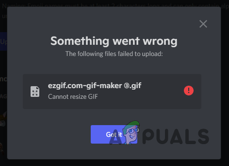 Cannot Resize GIF Error Message