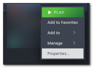 Right click on the game and select properties.