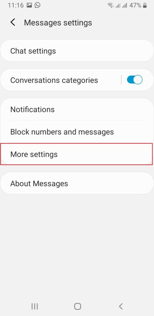 android messages settings