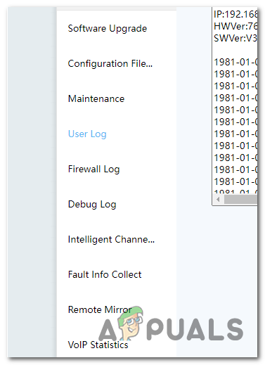 Once logged in, navigate to the "Logs" or "History" section in the admin panel.