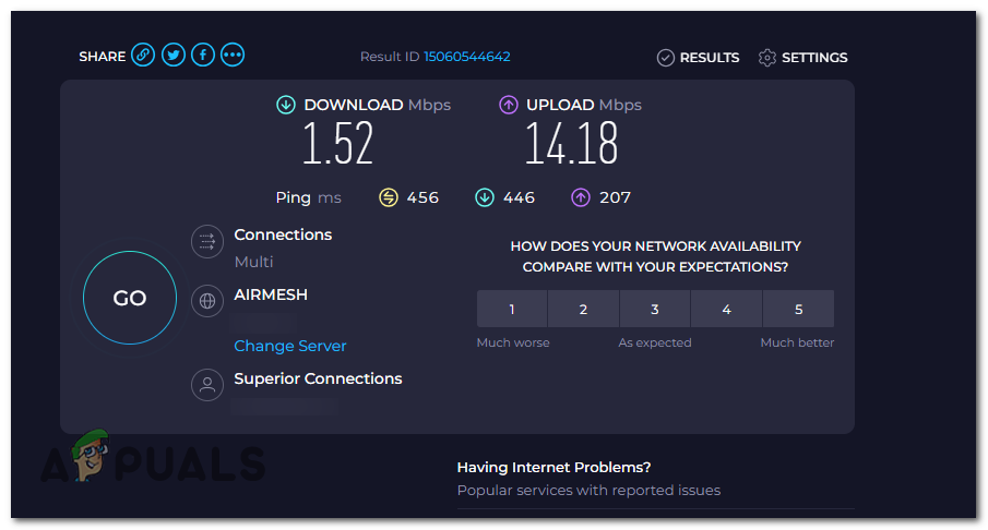 Not a normal speedtest result, the connection is extremely unstable according to the result.
