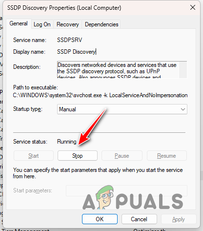 Stopping SSDP Service