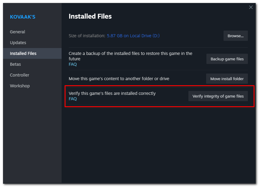 Press on "Verify Integrity of game files".
