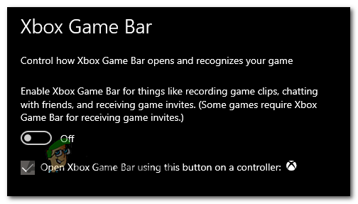 Turn off Xbox Game Bar.