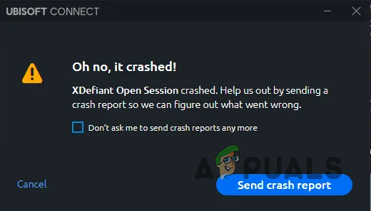 XDefiant Crash Message