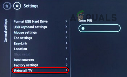 Reinstall TV on the Philips TV