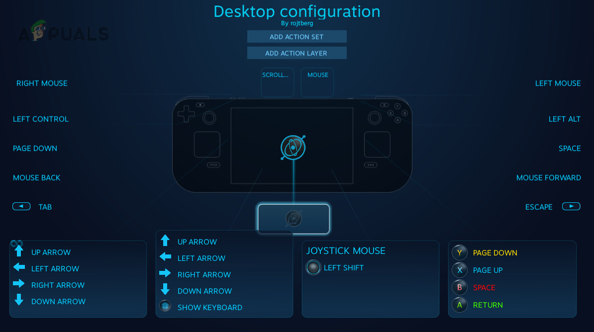 Edit Desktop Configuration of the Steam Deck Controller
