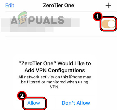 Enable and Allow ZeroTier Network on the iPhone