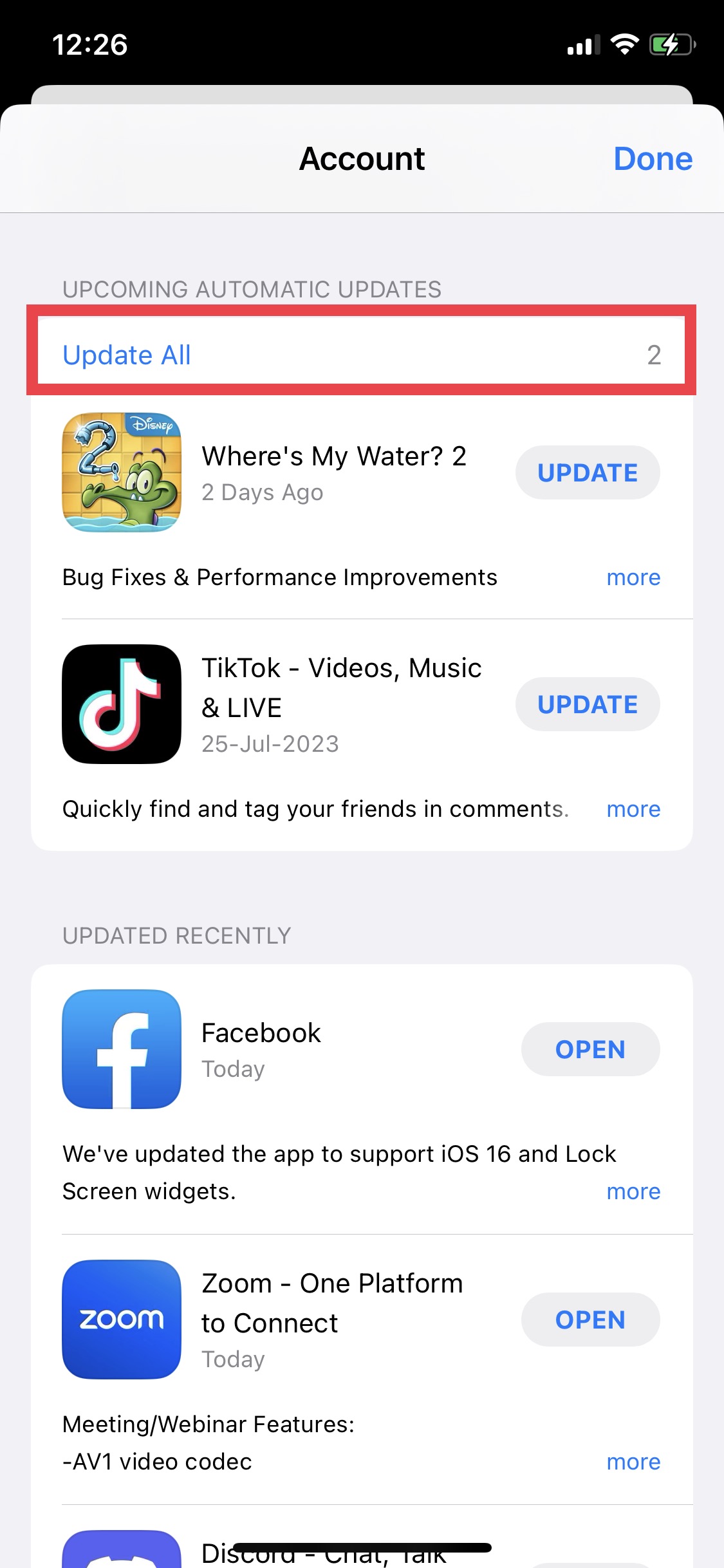 18. iPhone Update All Apps screenshot