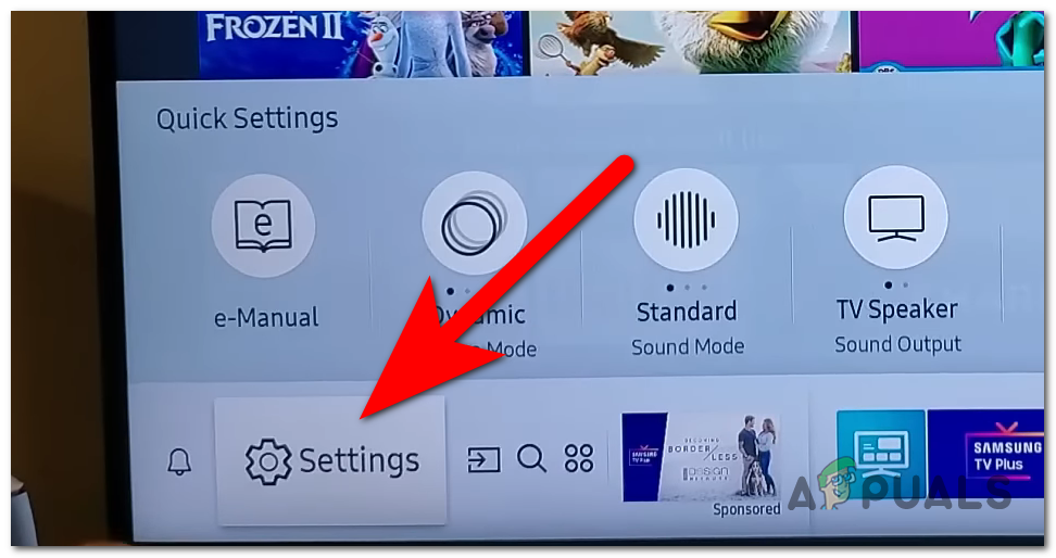 Opening the Settings of your TV
