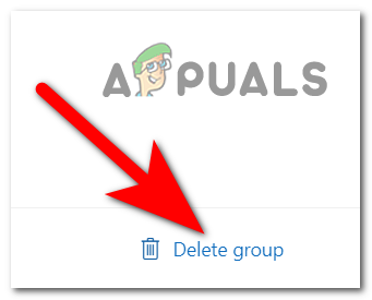 Deleting the Outlook group on web app