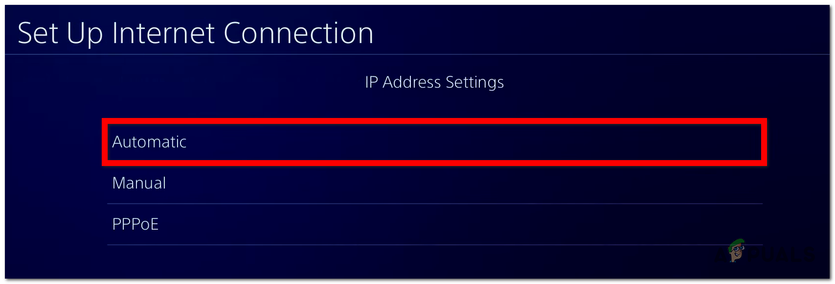 Settings the IP Address to Automatic