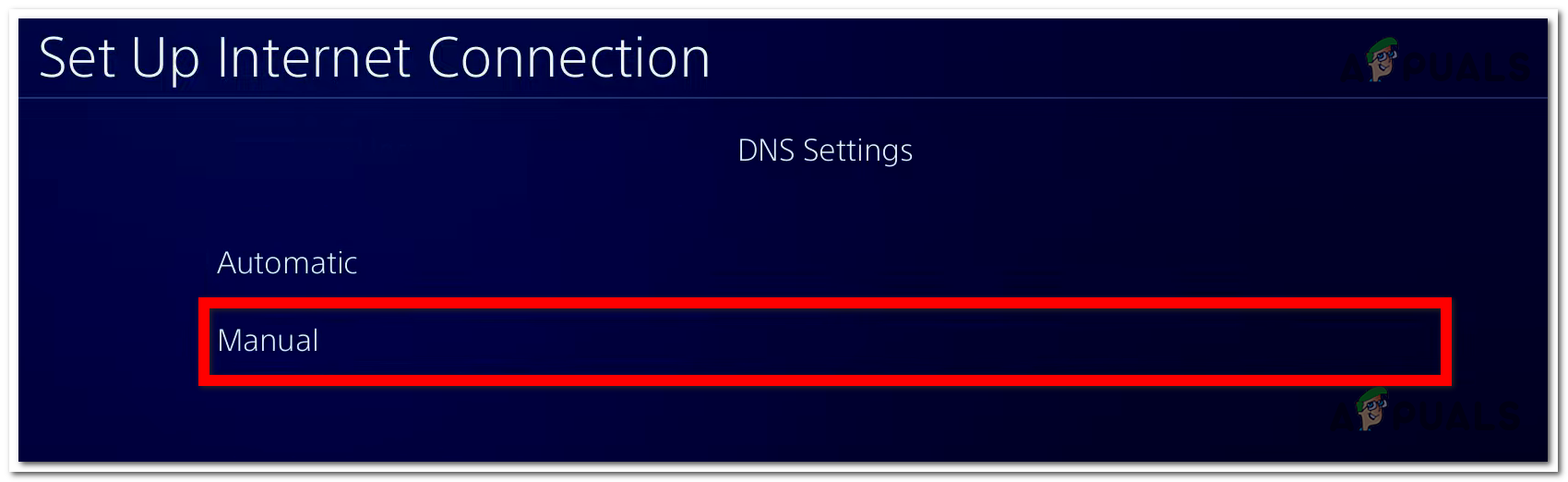 Setting the DNS Settings to Manual