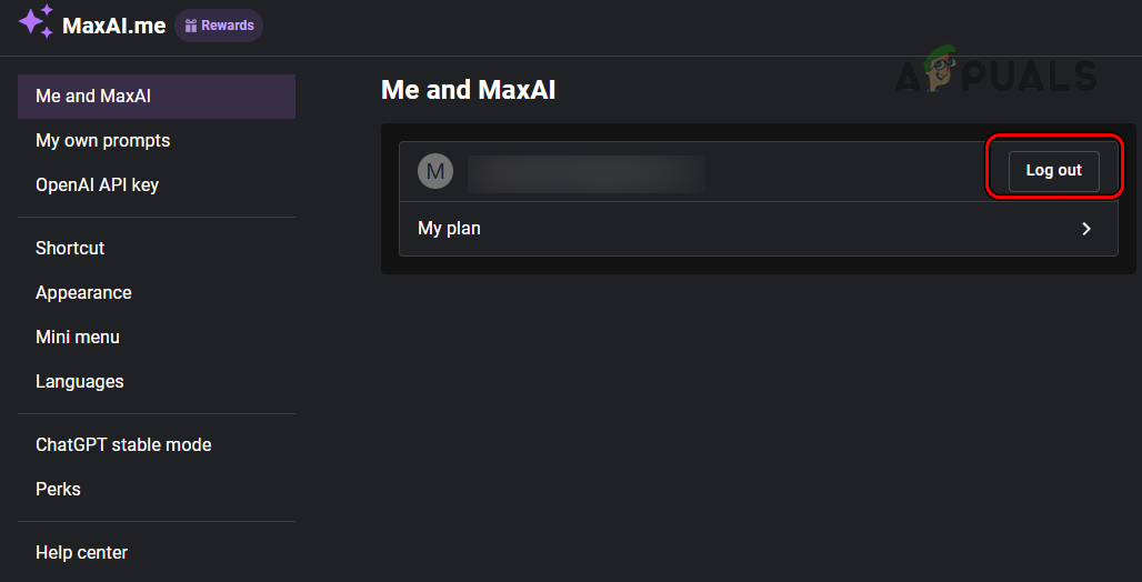 Logout of the MaxAI Extension