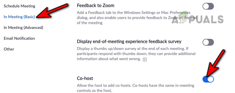 Enable Co-Host for a Zoom Meeting