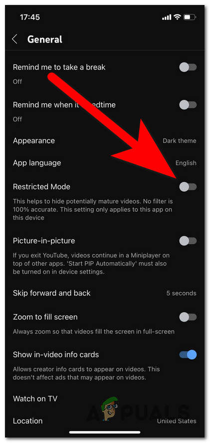 Disabling the Restricted Mode