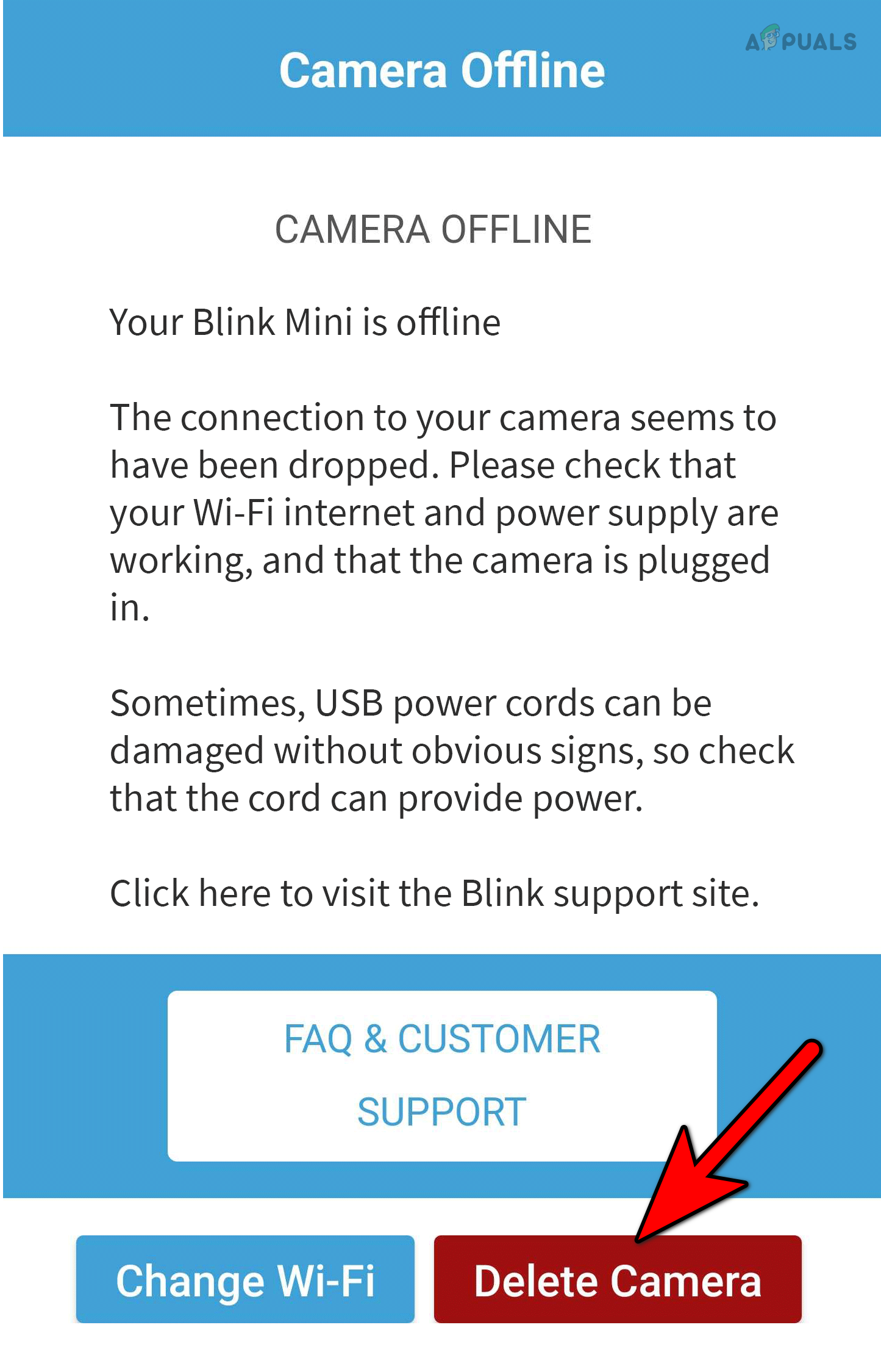 Delete Offline Camera in the Blink App