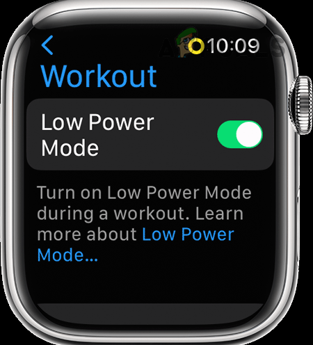 Disable Low Power Mode on the Apple Watch
