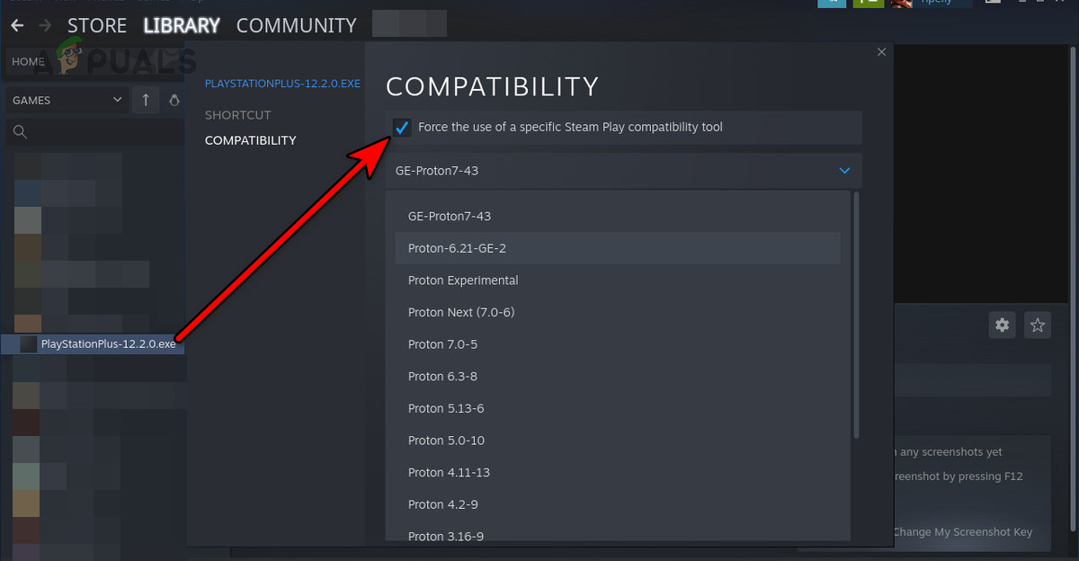Enable Force Compatibility Tool for the Game