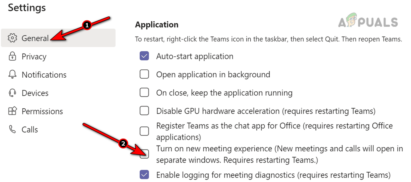 Uncheck Turn on New Meeting Experience in the General Settings of Microsoft Teams