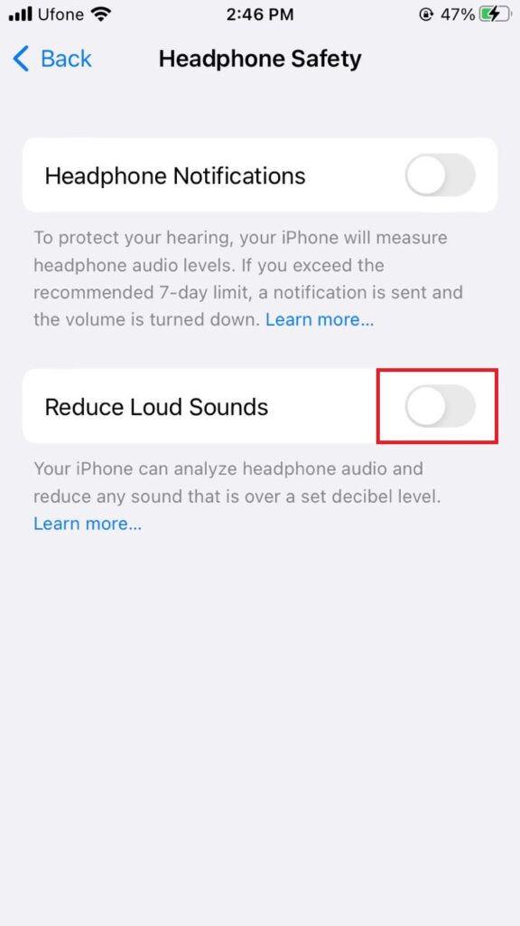 Reduce Loud Sounds