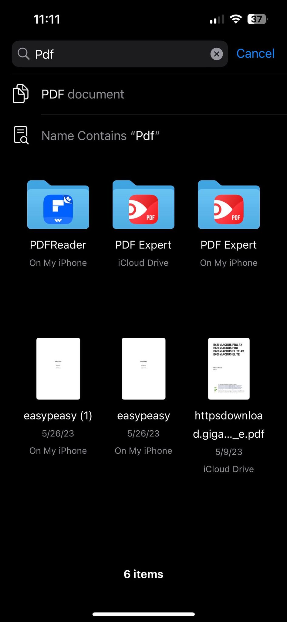 Opening PDF in Files