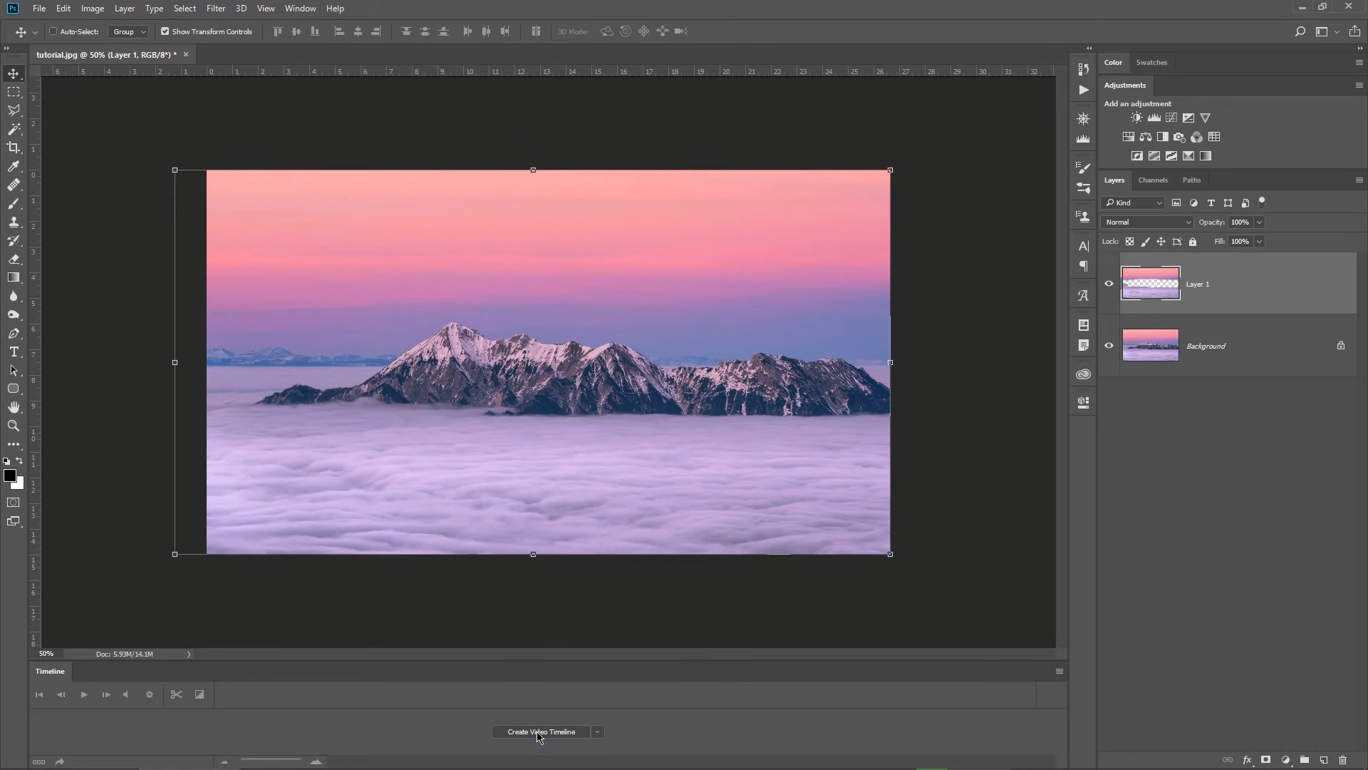 Creating The Animation By Moving The Picture In Adobe Photoshop